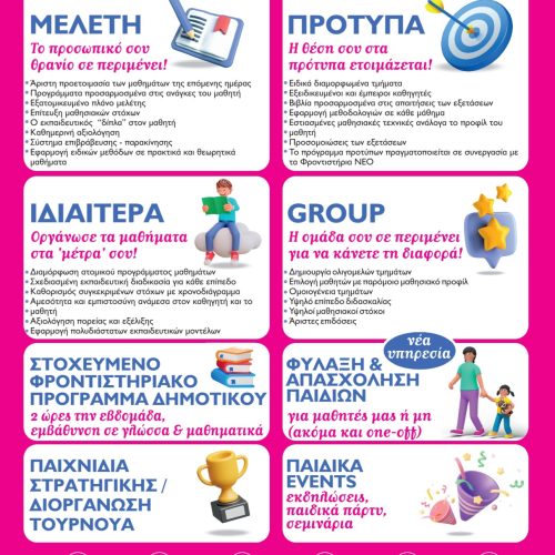 Φύλαξη μαθητών One – Off (χωρίς υποχρέωση εγγραφής)